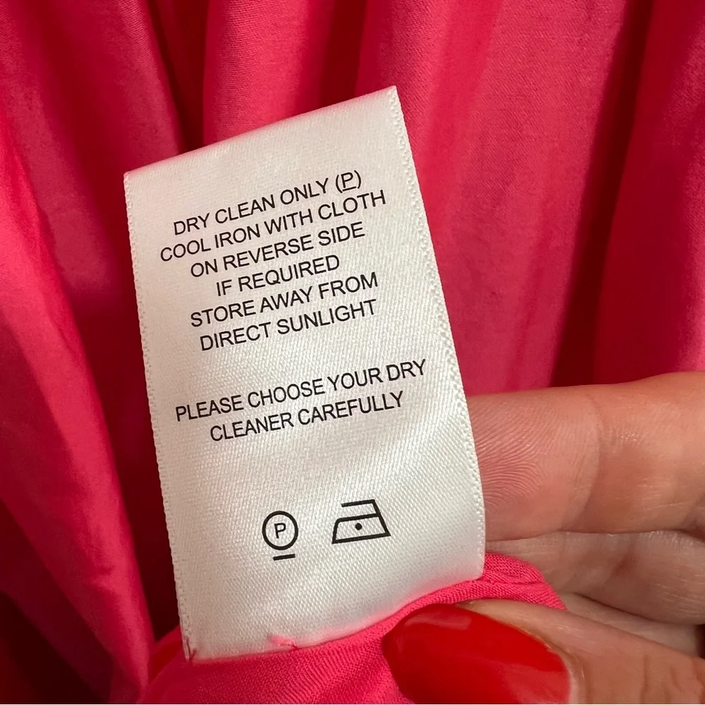 NEW NWT Aje. Sculptra Nya Gathered Midi Dress In Rouge Pink